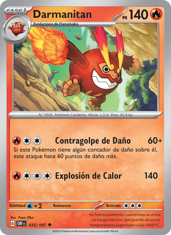Darmanitan Llamas Obsidianas 035/197