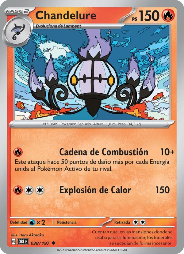 Chandelure Llamas Obsidianas 038/197