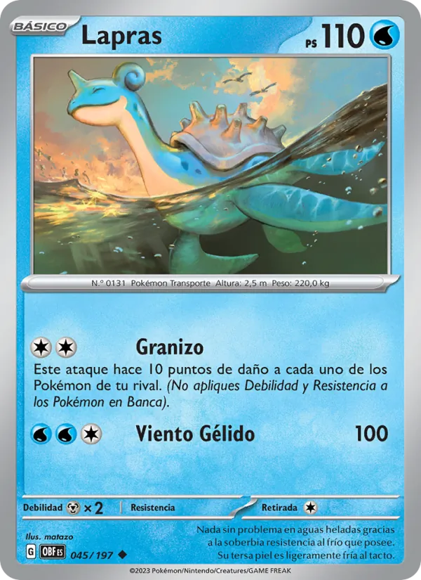 Lapras Llamas Obsidianas 045/197