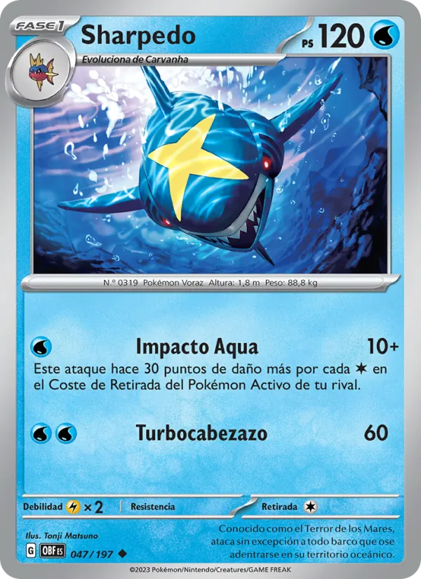 Sharpedo Llamas Obsidianas 047/197