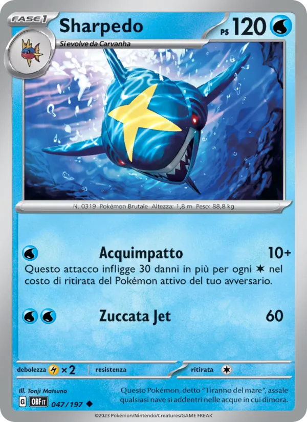 Sharpedo Ossidiana Infuocata 047/197
