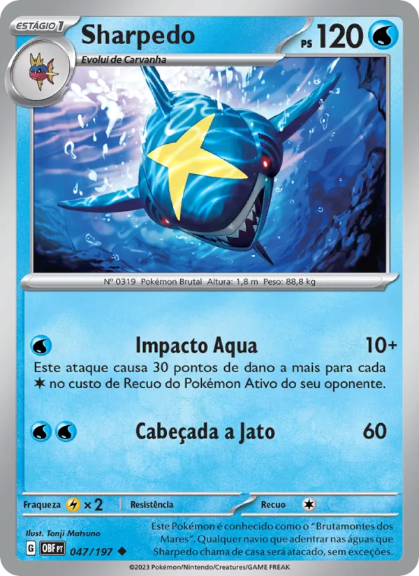 Sharpedo Obsidiana em Chamas 047/197