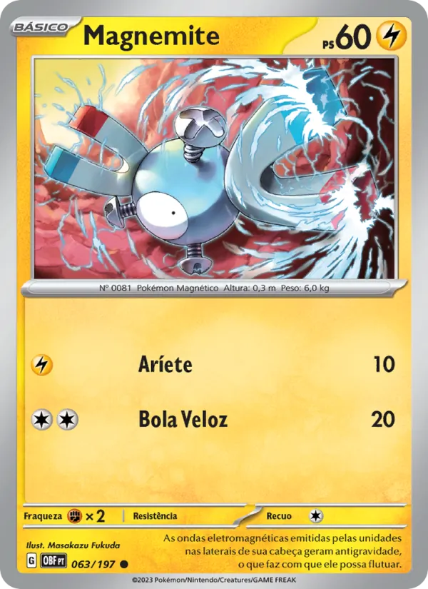 Magnemite Obsidiana em Chamas 063/197