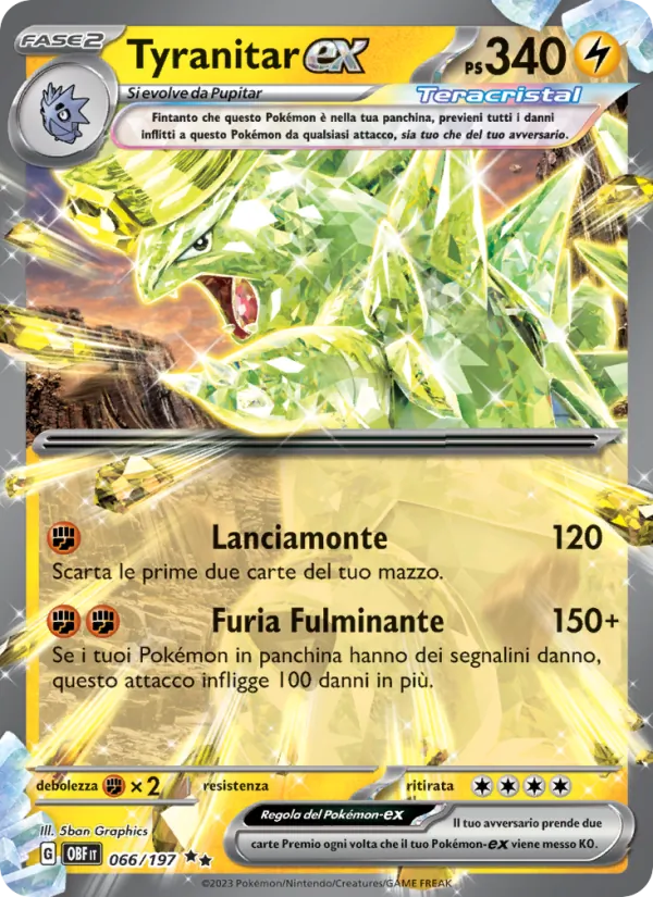 Tyranitar-ex Ossidiana Infuocata 066/197