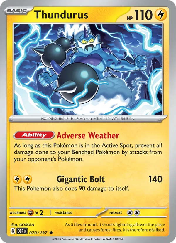Thundurus Obsidian Flames 070/197