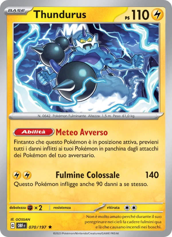 Thundurus Ossidiana Infuocata 070/197