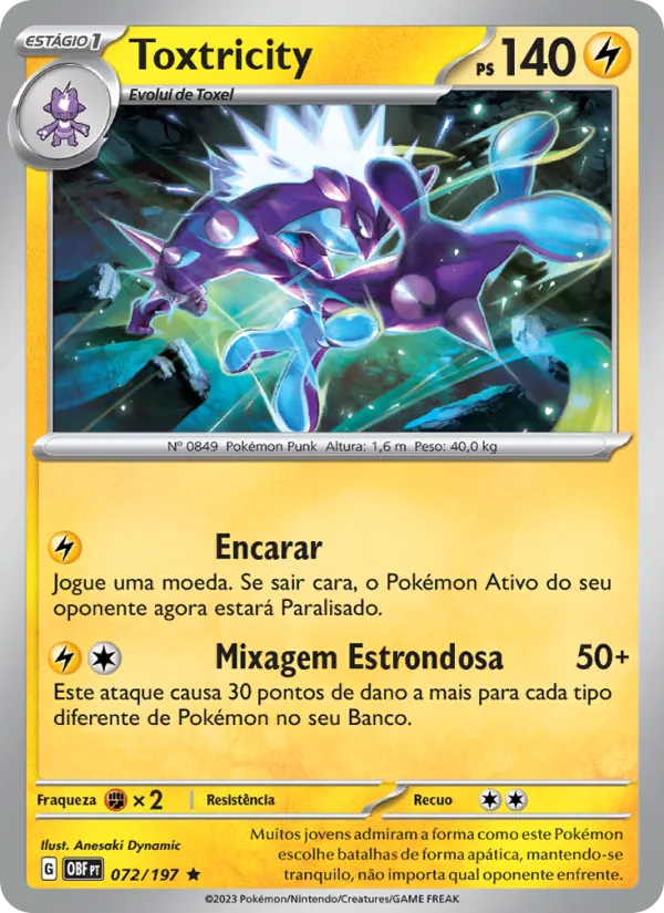 Toxtricity Obsidiana em Chamas 072/197