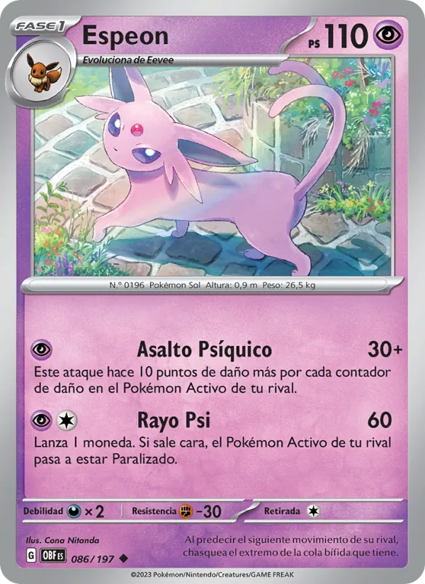 Espeon Llamas Obsidianas 086/197