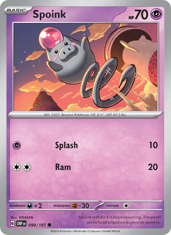 Spoink Obsidian Flames 090/197