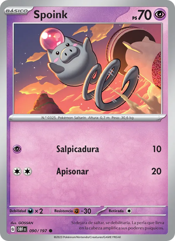 Spoink Llamas Obsidianas 090/197