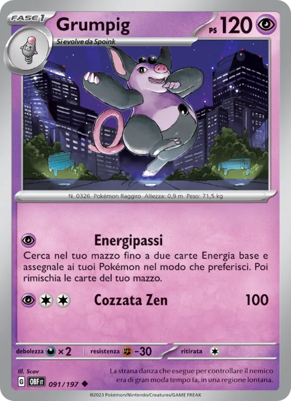Grumpig Ossidiana Infuocata 091/197