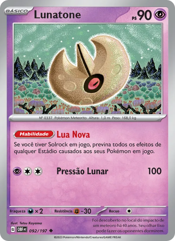 Lunatone Obsidiana em Chamas 092/197