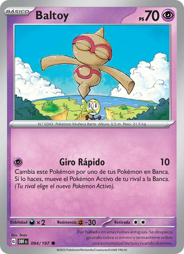 Baltoy Llamas Obsidianas 094/197