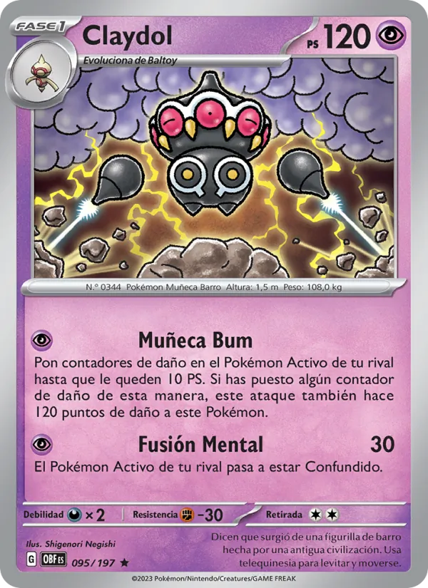 Claydol Llamas Obsidianas 095/197