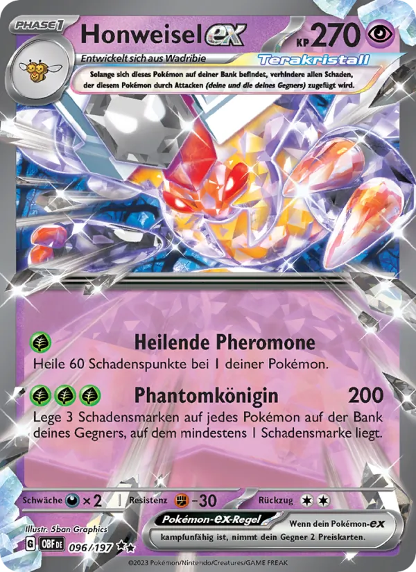 Honweisel-ex Obsidian Flammen 096/197