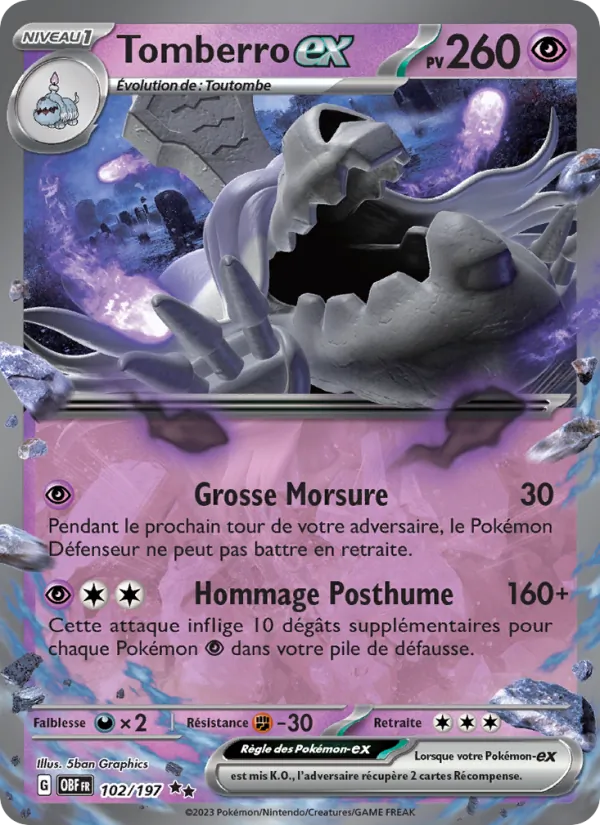 Tomberro-ex Flammes Obsidiennes 102/197