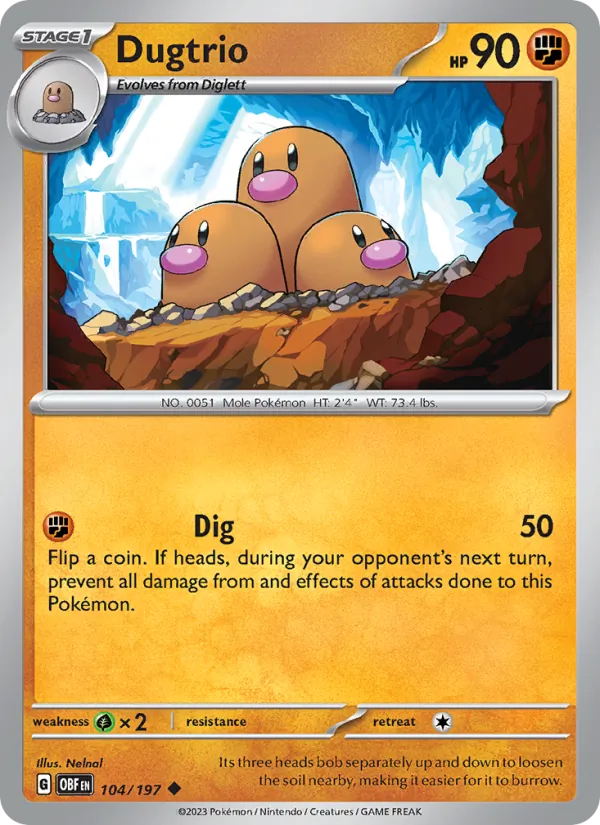 Dugtrio Obsidian Flames 104/197