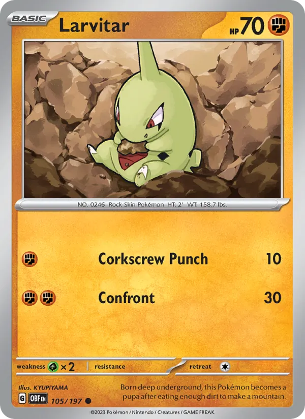 Larvitar Obsidian Flames 105/197