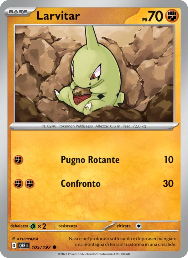 Larvitar Ossidiana Infuocata 105/197