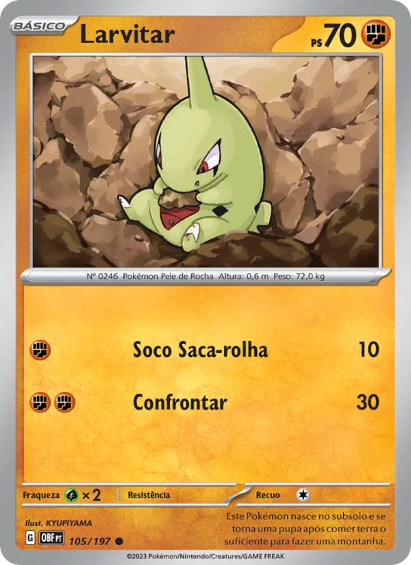 Larvitar Obsidiana em Chamas 105/197