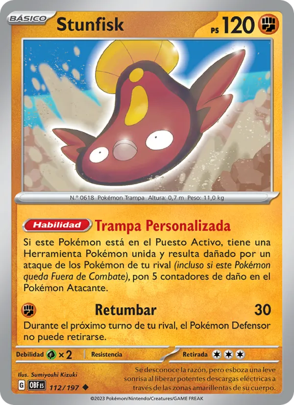 Stunfisk Llamas Obsidianas 112/197