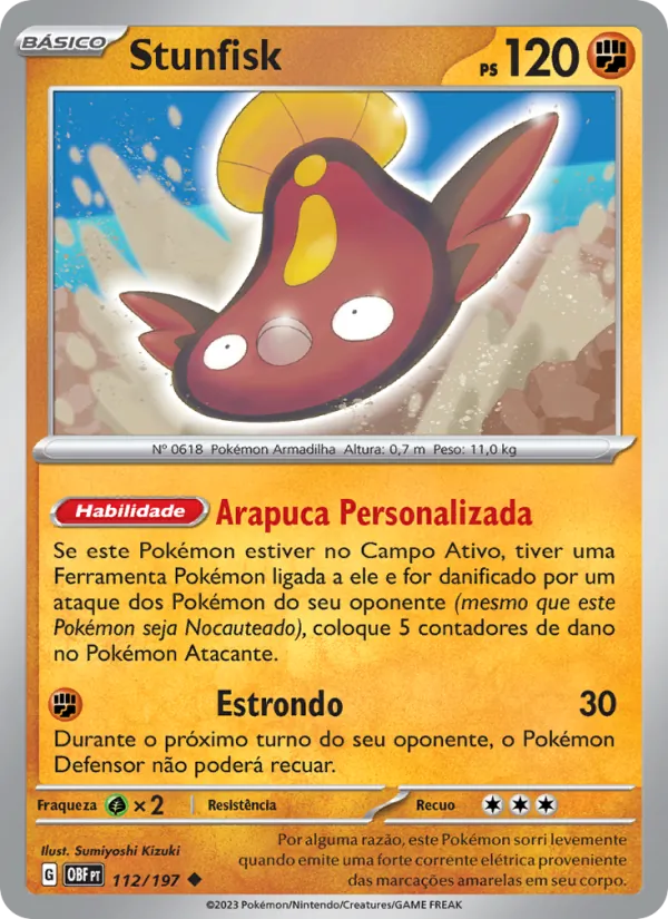 Stunfisk Obsidiana em Chamas 112/197