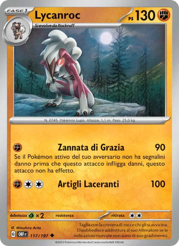 Lycanroc Ossidiana Infuocata 117/197