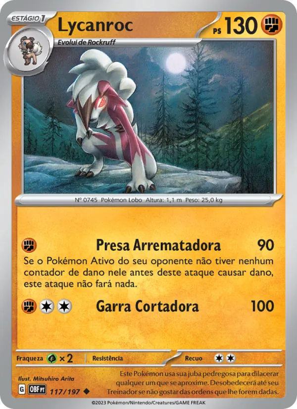Lycanroc Obsidiana em Chamas 117/197