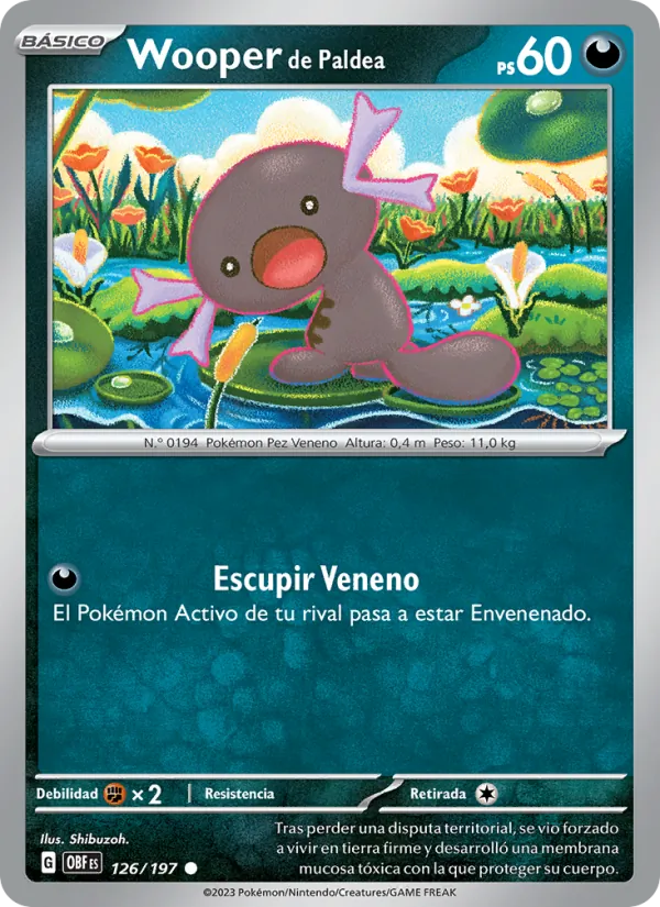 Wooper de Paldea Llamas Obsidianas 126/197