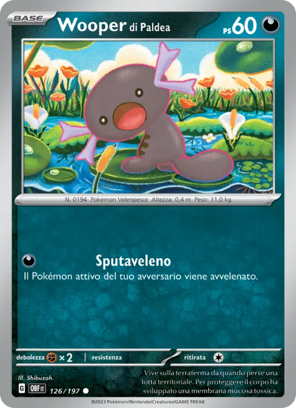 Wooper di Paldea Ossidiana Infuocata 126/197