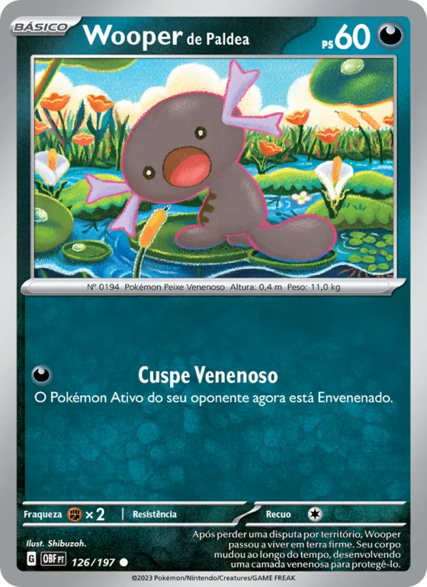 Wooper de Paldea Obsidiana em Chamas 126/197