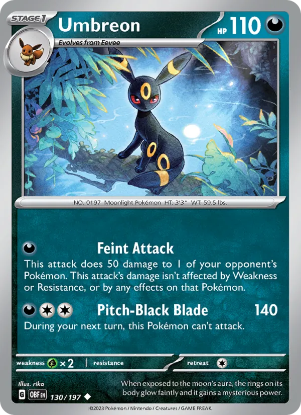 Umbreon Obsidian Flames 130/197