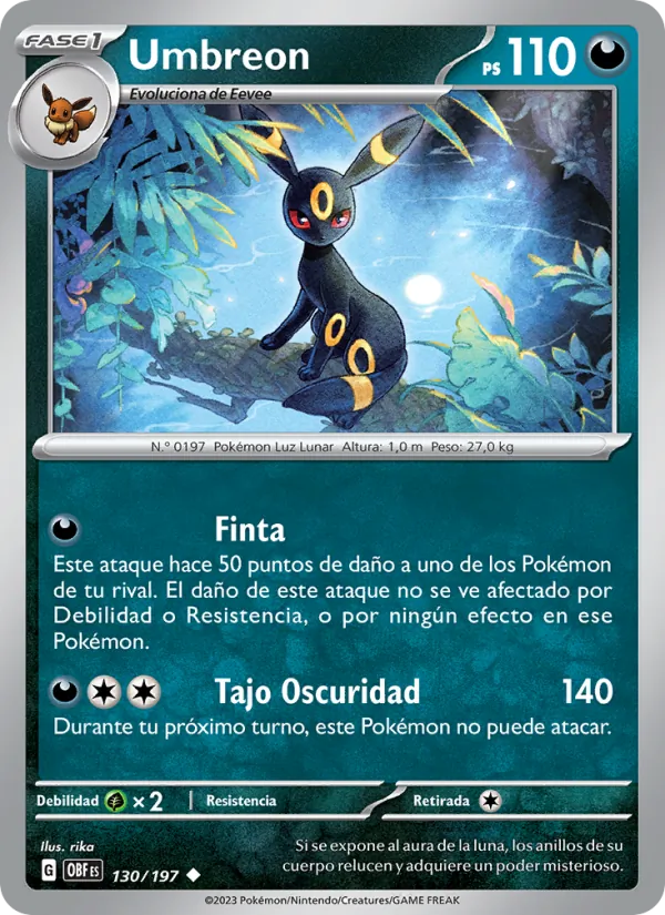 Umbreon Llamas Obsidianas 130/197