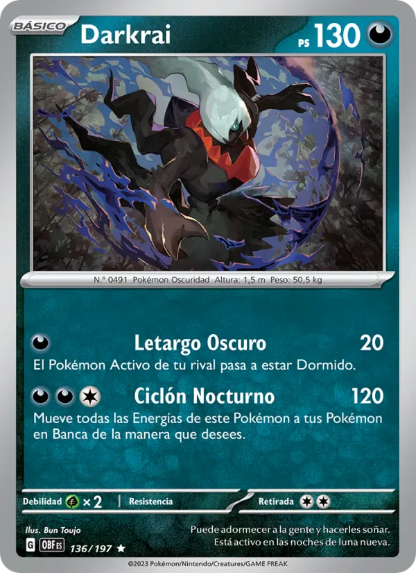 Darkrai Llamas Obsidianas 136/197