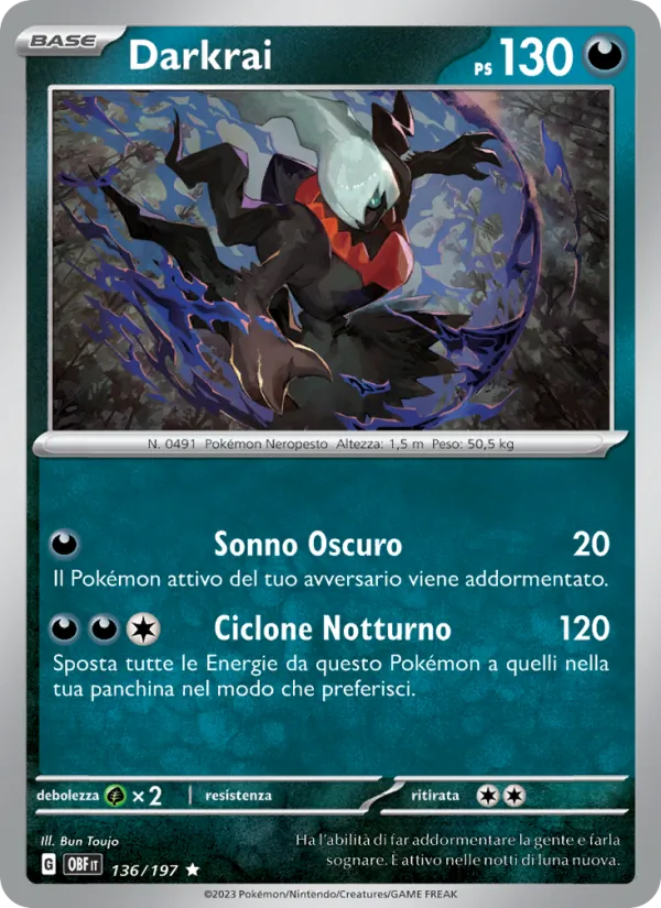 Darkrai Ossidiana Infuocata 136/197