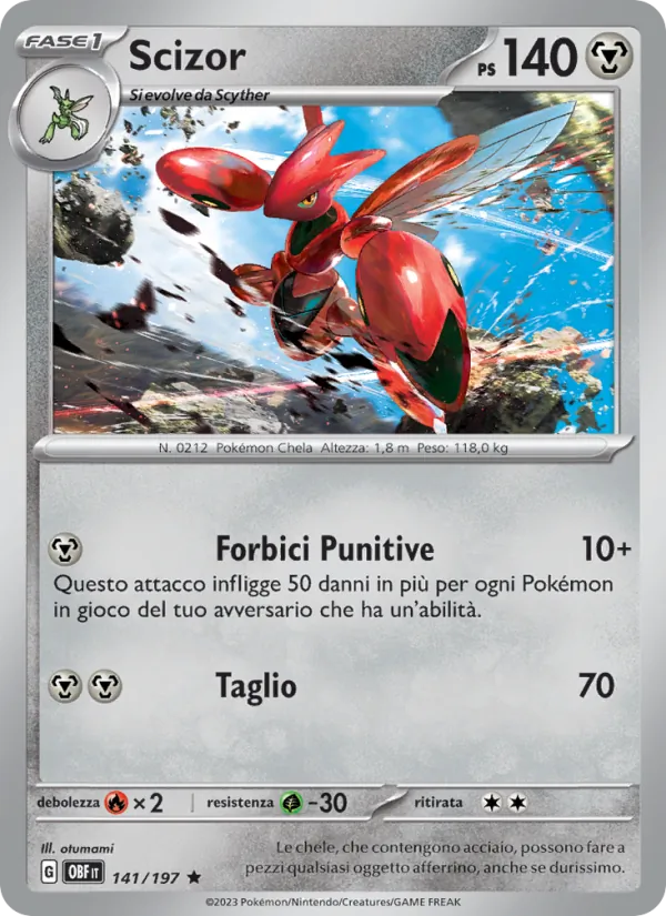 Scizor Ossidiana Infuocata 141/197