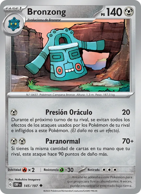 Bronzong Llamas Obsidianas 145/197