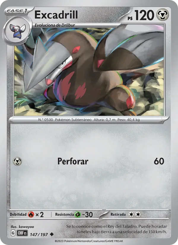 Excadrill Llamas Obsidianas 147/197