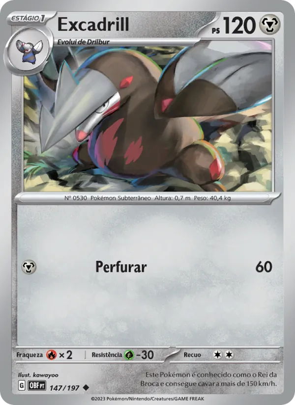 Excadrill Obsidiana em Chamas 147/197