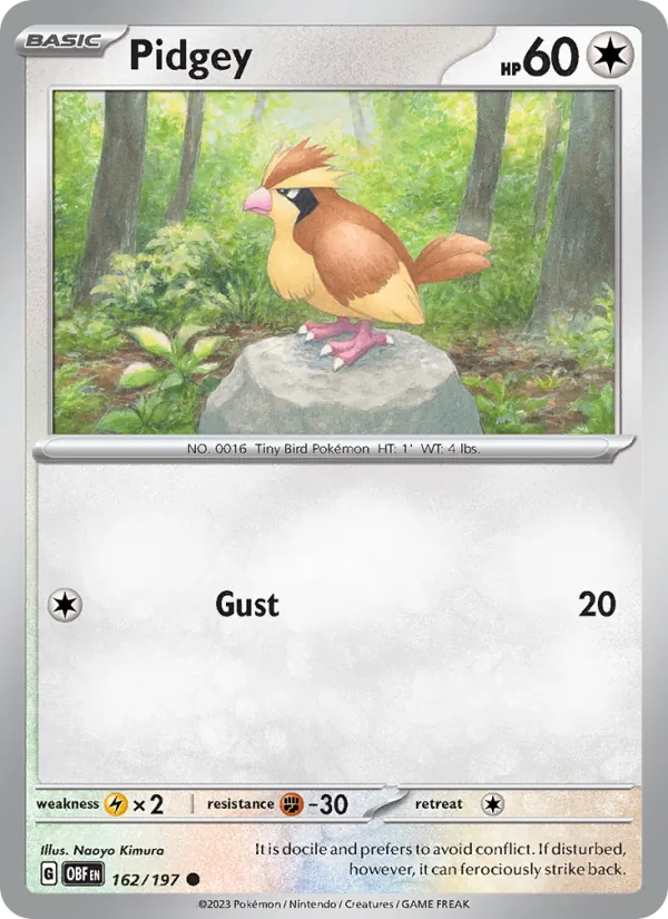 Pidgey Obsidian Flames 162/197