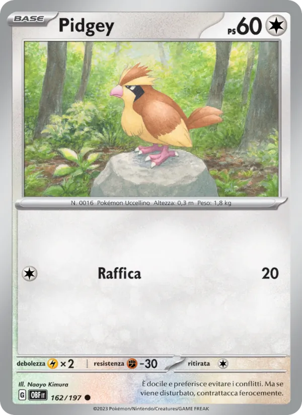 Pidgey Ossidiana Infuocata 162/197