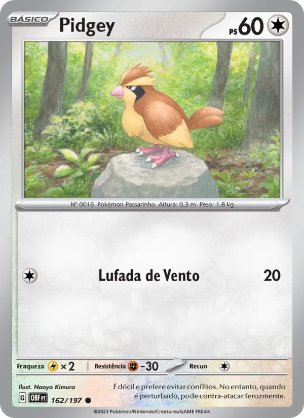Pidgey Obsidiana em Chamas 162/197