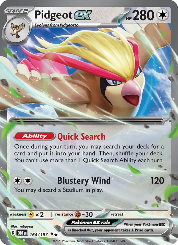 Pidgeot ex Obsidian Flames 164/197