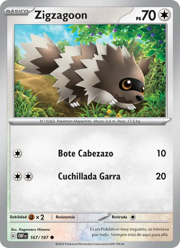 Zigzagoon Llamas Obsidianas 167/197