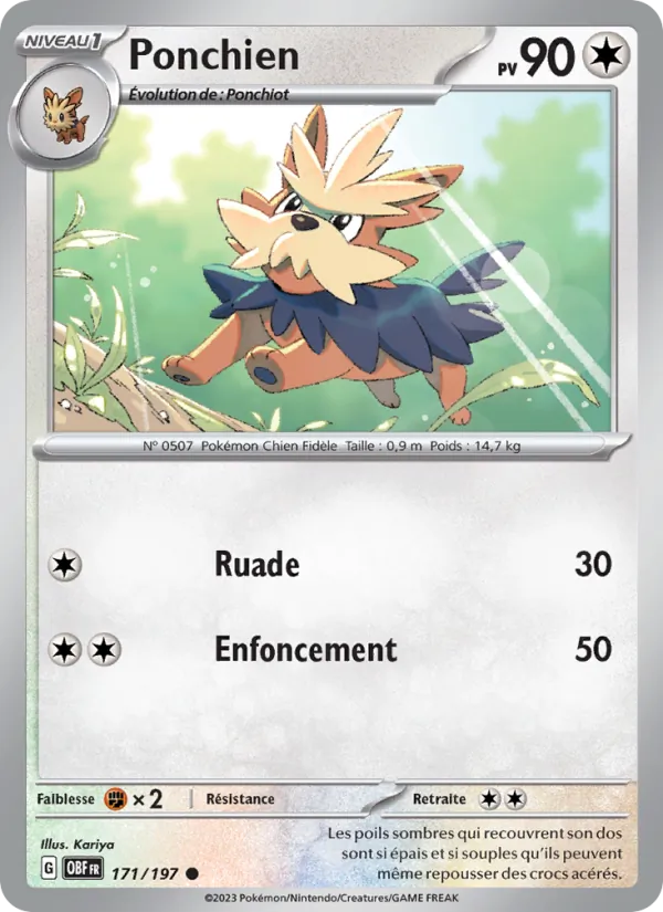 Ponchien Flammes Obsidiennes 171/197