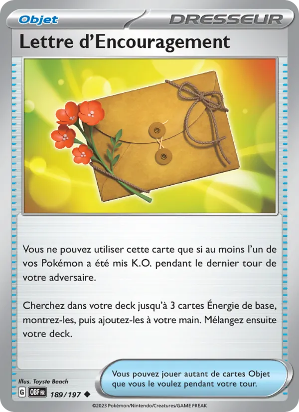 Lettre d'Encouragement Flammes Obsidiennes 189/197