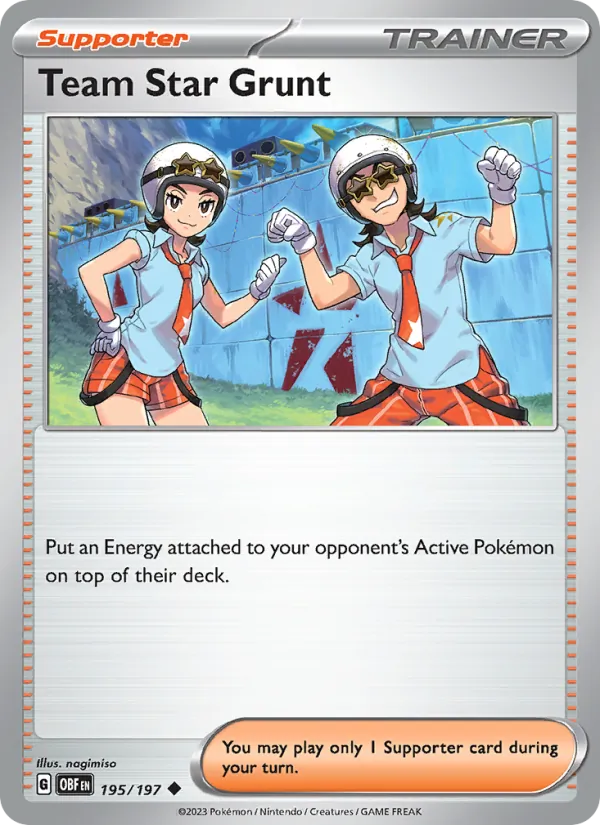 Team Star Grunt Obsidian Flames 195/197