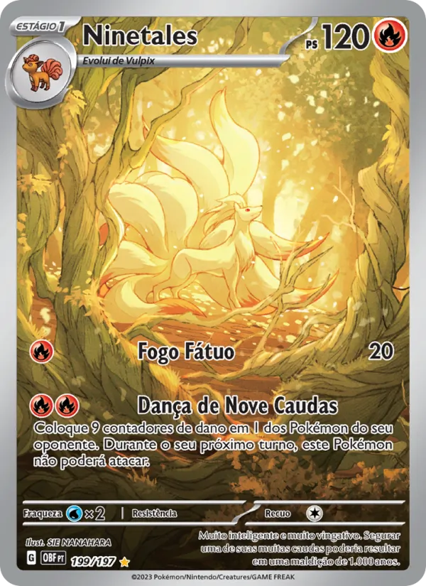 Ninetales Obsidiana em Chamas 199/197
