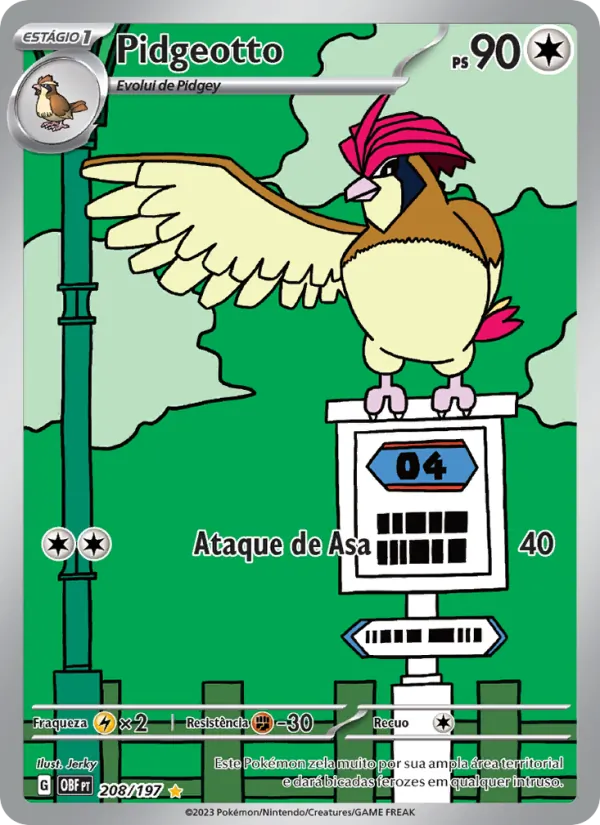 Pidgeotto Obsidiana em Chamas 208/197