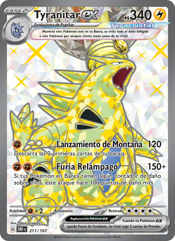Tyranitar ex Llamas Obsidianas 211/197